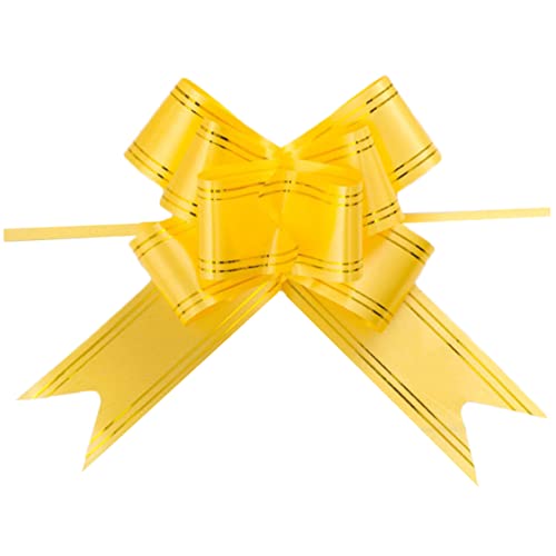 FOMIYES String Bows for Wedding 20pcs Gold Edge Pull Bows Knot for Present Wrapping Party Decorations