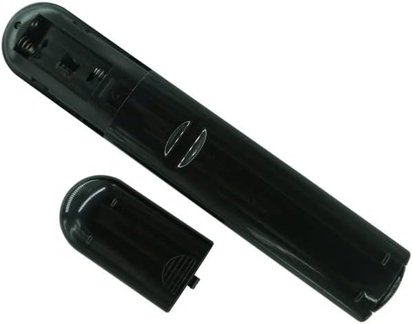 Back view of the remote control with the battery compartment open