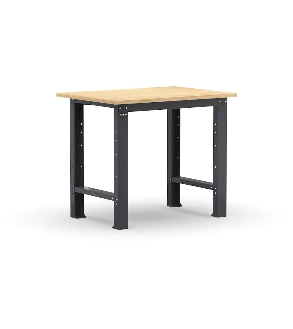 FAMI - Banco da Lavoro Garage Fisso Linea 391 in Acciaio con Piano in Multiplex di Faggio, Portata 1000 kg – Banco Officina Professionale Modulare, L1024×P750×H877 mm (Lunghezza 1024 mm)