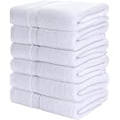 Utopia Towels 6 Pack Bath Towel Set (24 x 48 Inches), 500 GSM 100% Ring Spun Cotton Medium Lightweight and Highly Absorbent Quick Drying, Premium Towels for Hotel, Spa and Bathroom (White)