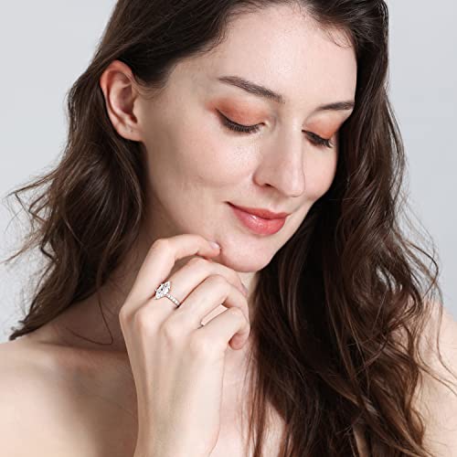 Tigrade 2Ct Engagement Ring For Women Marquise Cut Cubic Zirconia Wedding Band Cz Promise Anniversary Ring Size 3-12, Silver, Size 7 #TOP3