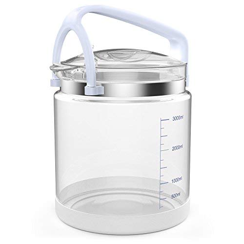 Life Basis 4L Glass Collection Bottle for Water Distiller 1 Gallon Water Carafe High Temperature Resistance High Strength and High Hardness