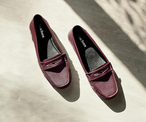 Image of LOUIS STITCH Women's Premium Slip-On Loafers | Elegant Solid Slip-On Comfort Shoes for Casual and Formal Wear | Slip-On Loafer Shoes for Women | LSLD-BLR-HS01