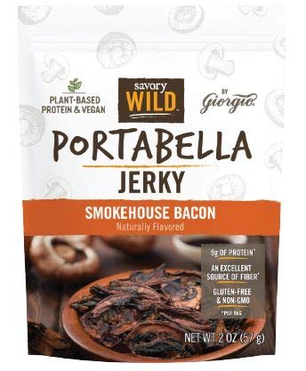 Giorgio Foods, Inc Savory Wild Vegan Portabella Mushroom Jerky Hot & Spicy Cajun Net Wt 2 Oz