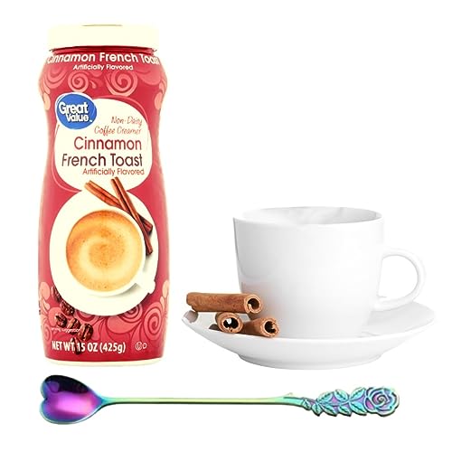 Generic Cinnamon French Toast Coffee Creamer Bundle With One (1) Elegant Eco-Friendly Stainless Steel Long Handle Coffee Stirrer. 2 (15 Oz) Canisters Of Great Value Cinnamon French Toast Non-Dairy Coffee Creamer thumb #5