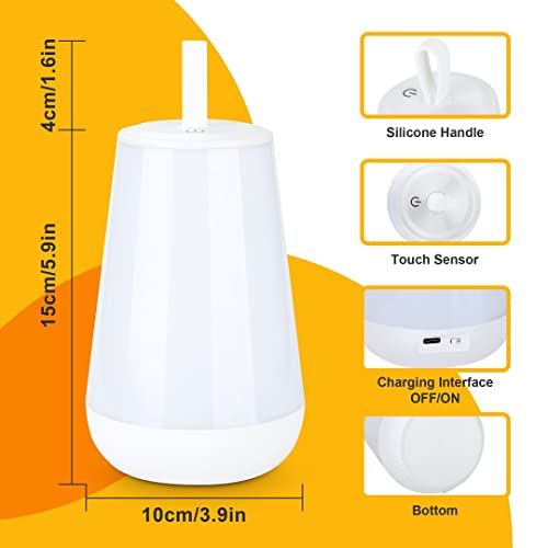 Image of Touch Lamp, Portable LED Night Light with Quick USB Charging Port, 5 Level Dimmable Warm White Light & 13 Color Changing RGB for Bedroom Living Room Outdoor Camping