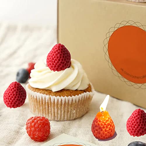 Onnpnn 6 Cavity Strawberry Silicone Mold, Creative Strawberry-Shaped Chocolate Mould, 3D Fruit Shape Resin Molds, Handmade Soap Scented Candle Molds Cakes Decorating Tool #TOP3