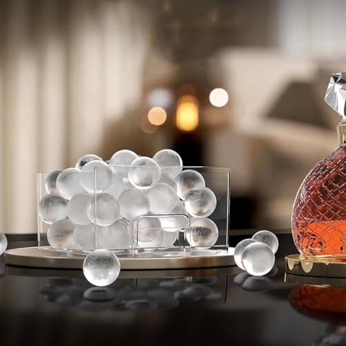 Máquina automática de 2 pulgadas para hacer bolas de hielo de whisky, que produce 84 esferas de hielo transparentes por día, ideal para uso doméstico y bar