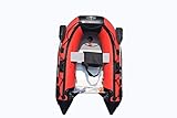 Boatify 7.5 ft Inflatable Boat Raft Fishing Dinghy Pontoon Boat with Aluminum Floor-Red…