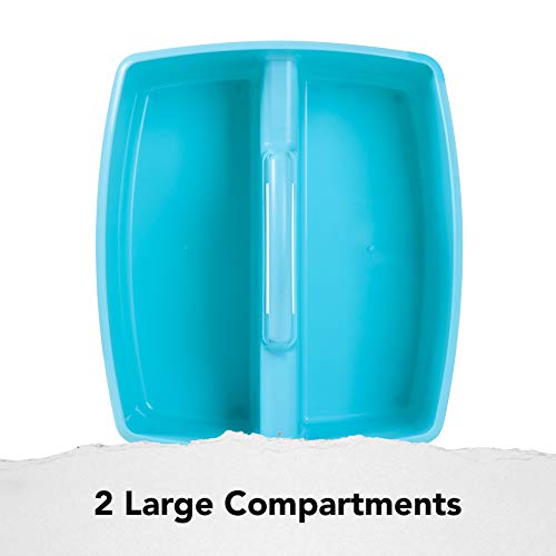 Image of Storex 2-Compartment Large Craft Caddy - Multipurpose Classroom Organizer with Handle, Teal, 1-Pack (00959C06C)