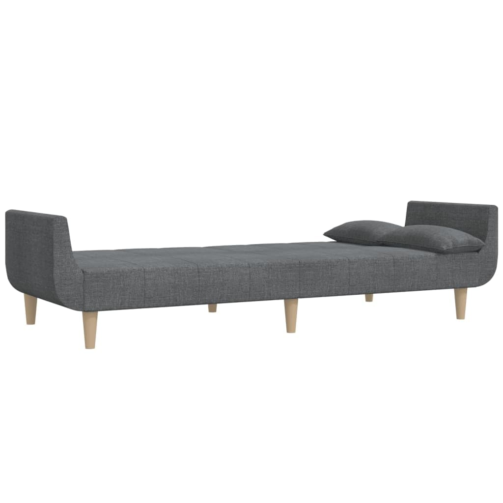 Sofá cama de 2 plazas, color gris claro, 220 x 84,5 x 69 cm, funda de tela de poliéster, sofá cama 2 en 1 con marco de madera, pequeño sofá cama para salón, dormitorio de invitados o