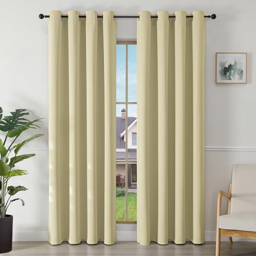 Image of Joydeco Blackout Curtains Bedroom, Black Out Curtain Thermal Insulated Eyelet Top for Room Darkening, Curtains & Drapes Window Treatments Blinds for Living Room Nursery, 2 Panels Home Decoration