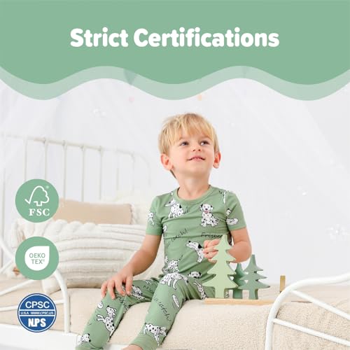 Image of Kids 2-Piece So Soft Playtime Set-Lightweight Viscose from Bamboo Short Sleeve Top&Leggings for Toddler Boy & Girls