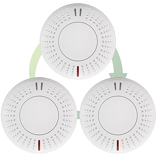 Rauchmelder,3er Set Feuermelder mit 10 Jahre Batterie,TÜV und EN14604 Zertifizierter Rauchwarnmelder,Funkvernetzbarer Brandmelder mit Fotoelektrischem Sensor Cover
