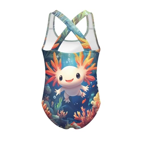 Image of Girls One Piece Swimsuits Teens Sleeveless Back Cross Strap Bathing Suit Kids Quick Dry Cute Beach Swimwear(5-14)