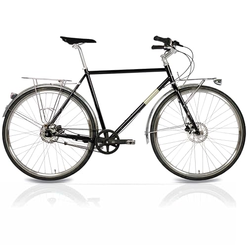 Airtracks Bicicleta urbana de 28 pulgadas para hombre, Street CrMo Gates Carbon Drive Belt Shimano 7 velocidades Nexus Negro – Altura del marco 53 cm, 57 cm – Año modelo 2025 (53 cm (altura 170-185 cm