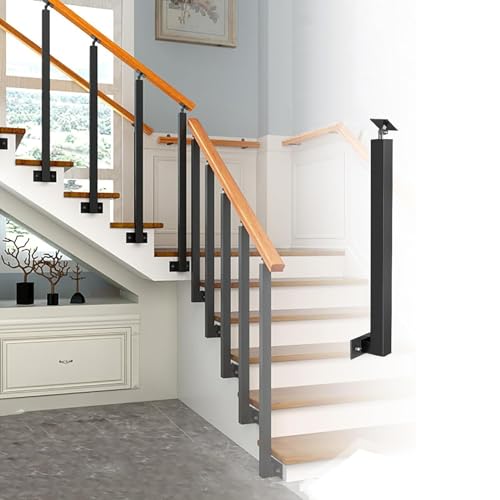 Balustres d'escalier à montage latéral avec colonne de rampe en métal carré réglable