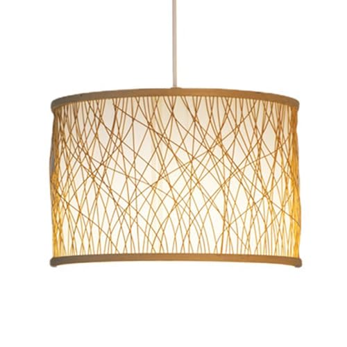 Lustre industriel en bambou de 14,9 pouces pour chambre