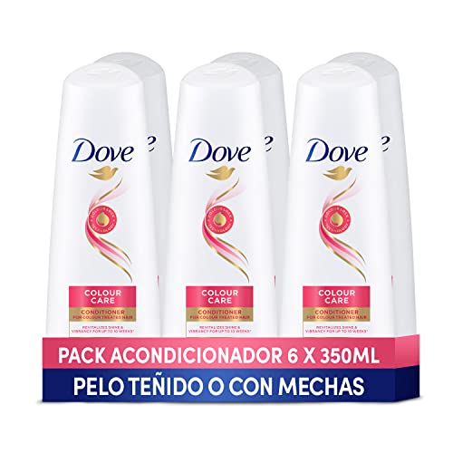 Dove Acondicionador Protección del Color para pelo teñido o con mechas, nutre y repara - Pack de 6 x 350ml