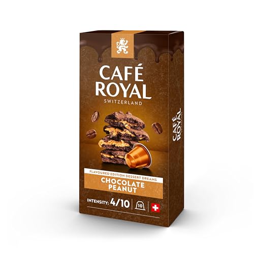 Café Royal Chocolate Peanut Limited Edition 100 Kapseln für Nespresso Kaffee Maschine - 4/10 Intensität - UTZ-zertifiziert Kaffeekapseln aus Aluminium Café Royal Chocolate Peanut Limited Edition 100 Kapseln für Nespresso Kaffee Maschine - 4/10 Intensität - UTZ-zertifiziert Kaffeekapseln aus Aluminium