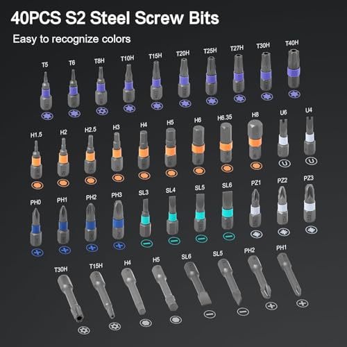 Image of 42 in 1 Magnetic Screwdriver Set, Ratcheting Precision Bit Driver with T Handle, Portable Carrying Case for DIY, Electronics, Bicycle and Furniture Repair