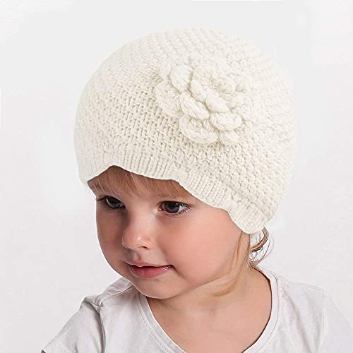 PESAAT Baby Girls Winter Beanie Warm Knit Infant Beret Toddler Girl Hats Cute Bow Hat for Kids 0-6 Years4