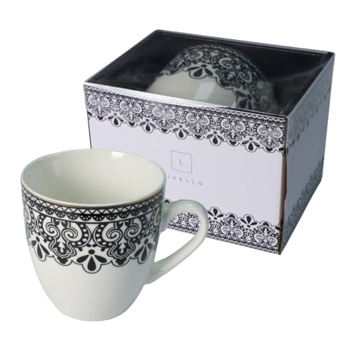 LIVELLO Mega Kubek Porcelanowy 1000 ml, Duży Kubek XXL z Uchem do Herbaty, Kawy i Kakao, Litrowy, Kubek Jumbo na Prezent