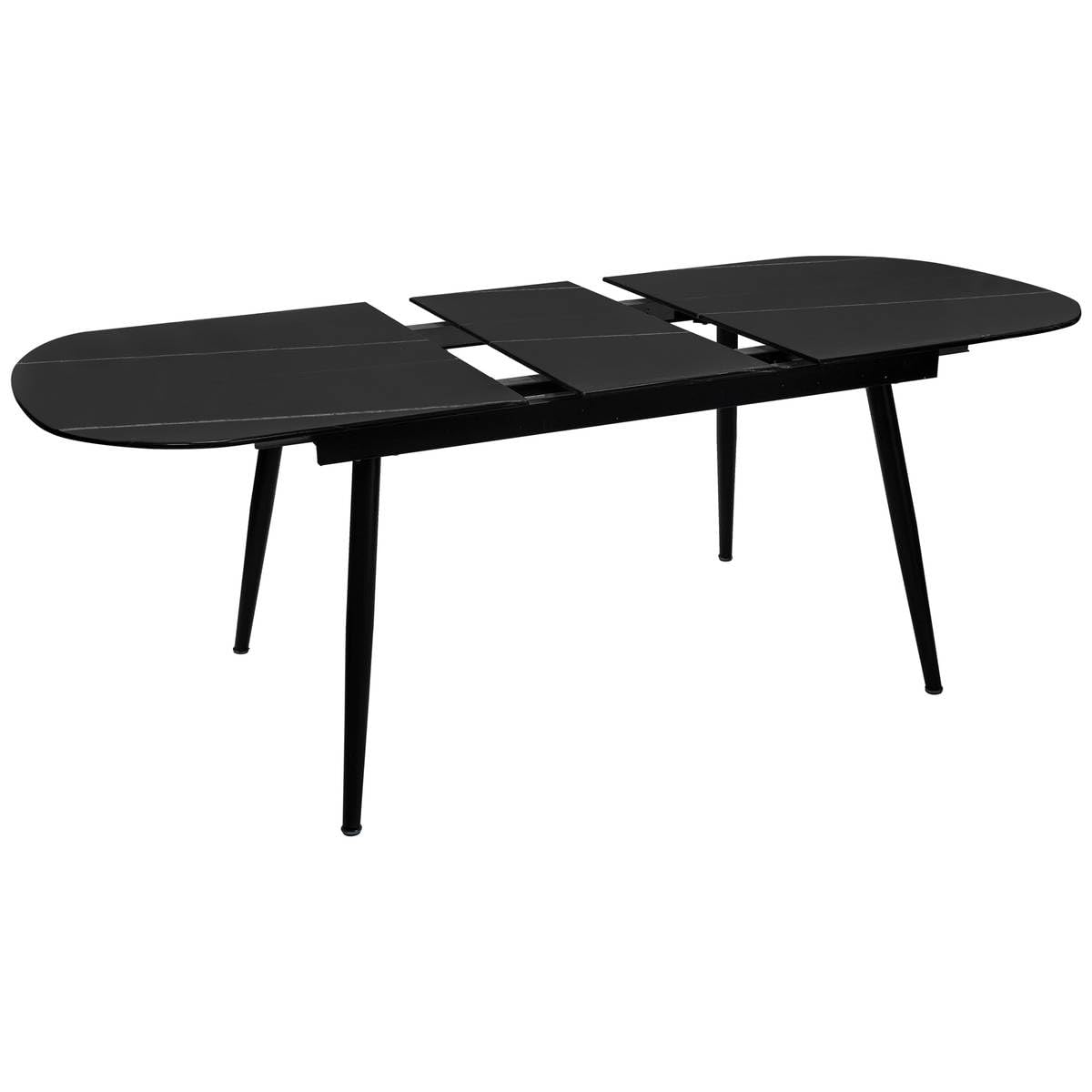 Tavolo da pranzo allungabile mapu in vetro temperato effetto marmo l160-200cm - Atmosphera