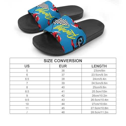 Motorcycle Racing Pattern PVC Slippers Sandals for Women Men Open Toe Soft Cushioned Non-Slip Sandal for Indoor Outdoor2