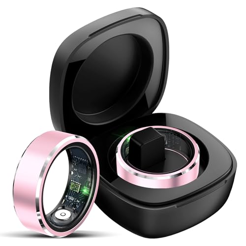 Yeforu Smart Ring Fitness Ring Heart Rate Monitor Sleep Ring Pedometer Rings Sports Fitness Tracker Camera Remote Pink Ring for Ladies Women Smart Rings for Android iOS Phone