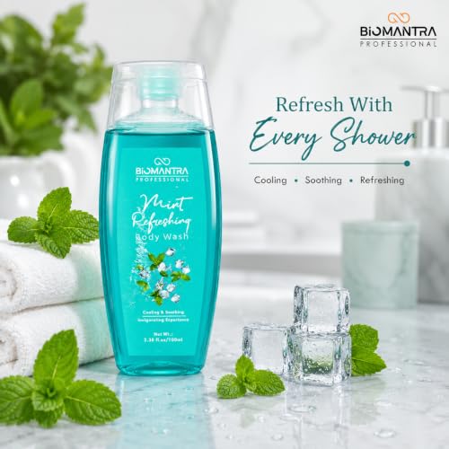 Image of Professional Mint Refreshing Body Wash | Cooling & Soothing Formula | Cleanses, Hydrates & Refreshes Skin | Mint Extract & Sweet Almond Oil | Daily Use Body Cleanser | 100ml