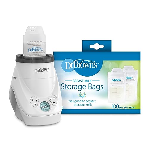 Image of Dr. Brown’s Natural Flow MilkSPA Breastmilk and Bottle Warmer + Breastmilk Storage Bags, 100 Count