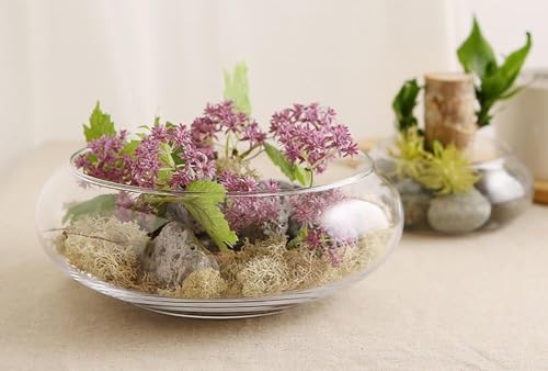 Image of Urli Bowl-Splendid Glass Spring Bowl for Home Decoration Table Centerpiece, Floral Arrangements, and Floating Candles (Clear, 8 Inch)