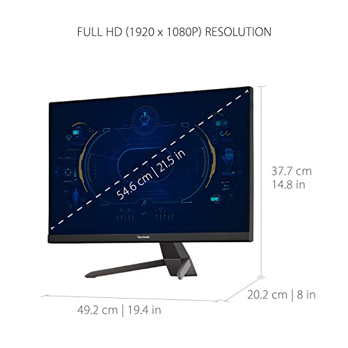 Image of ViewSonic VX2267-MHD 22 Inch 1080p Monitor, 100Hz Refresh Rate with FreeSync for Ultimate Home Entertainment, Eye Care Technology, Ultra-Thin Bezels, HDMI, and DisplayPort Inputs