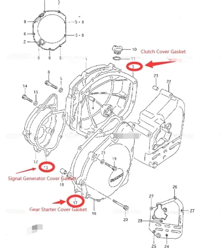 Joint de couvercle d'embrayage durable pour Suzuki GSX600F et Katana 750 - 3