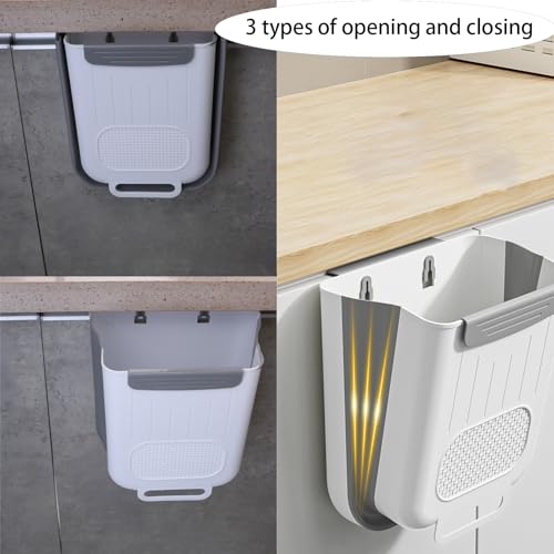 Caneca plegable de plástico blanca para cocina y baño miniatura 3