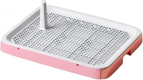トイレトレー ワイドメッシュトイレ レギュラー おしゃれステップトレー お掃除簡単 いたずら防止犬用トレー (ピンク)