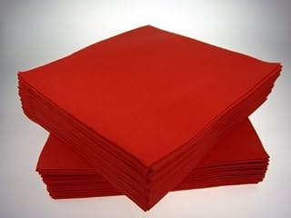 Red Disposable Napkins 40cm Linen Feel Luxury Airlaid Paper Pack of 50