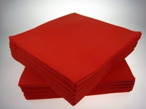 Red Disposable Napkins 40cm Linen Feel Luxury Airlaid Paper Pack of 50