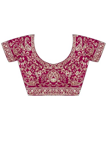 Image of AKHILAM Women's Shimmer Satin Sequence Embroidery Saree With Unstitched Blouse Piece(AARYAN21401 KR Parent)