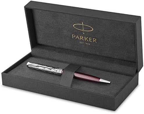Parker Sonnet Ballpoint Pen | Stainless Steel with Palladium Trim | Medium Point Black Ink | Gift Box