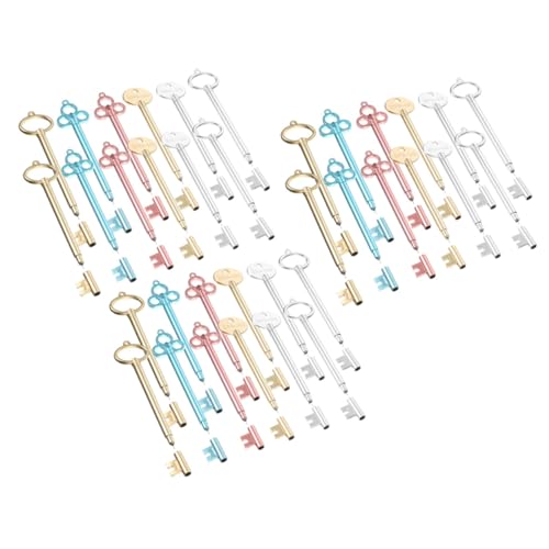 Operitacx 18Pcs Bolígrafos retro forma llave tinta gel miniatura 7