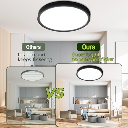 Image of hykolity 9 Inch Selectable CCT LED Round Flat Panel Light,18W,1800LM,3CCT