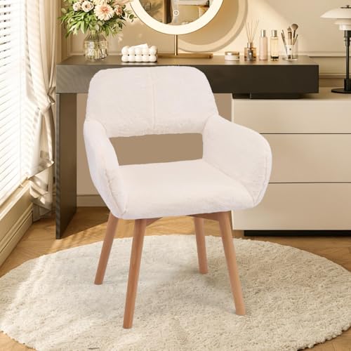 YEEFY Desk Chair No Wheels Comfy Accent Chair for Living