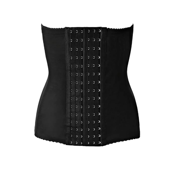 Women’s Waist Trainer Corset – Slimming Tummy Control Belt for Workout & Body Shaping | Adjustable Hook Closure | Comfortable Shapewear for Daily Use Black-image-9