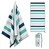Exclusivo Mezcla Oversized Microfiber Beach Towel,Cabana Striped Sports/Swimming/Pool Towel for Kids...