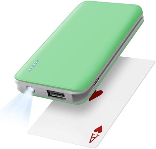 JDB Cargador portátil, ultradelgado de 5 V2.1 A 5000 mAh, batería externa de batería de respaldo, linterna LED útil compatible con iPhone y otros