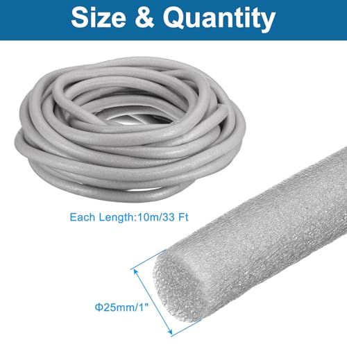 Image of PATIKIL 1 inch x 33 ft Foam Backer Rod, Foam Caulk Saver Concrete Expansion Joint Filler Weather Strip for Sealing Concrete Gaps, Crack Joint Sealer, Grey