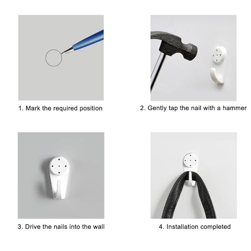 Image of 50 PCS Concrete Wall Hooks, Concrete Wall Picture Hangers, Brick Hooks Invisible Heavy Duty Nail Hangers, No Drilling Hooks for Concrete, Cinder Block, Brick, Stucco, Hard Walls