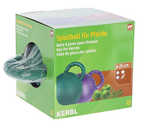 Kerbl Pferdespielball, Geschmacksrichtung Apfel, grün, 25cm, Pferd, bissfest, mit Spezialventil